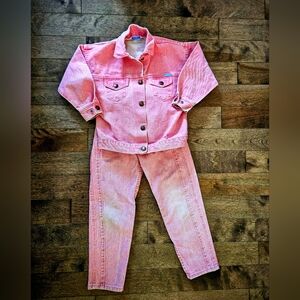 Vintage OshKosh B'gosh Pink Denim Jacket and Pants Set